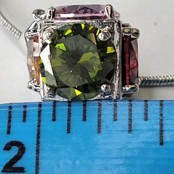 Mini Hexagon Crystal Pendant Necklace - Picture 5 of 16